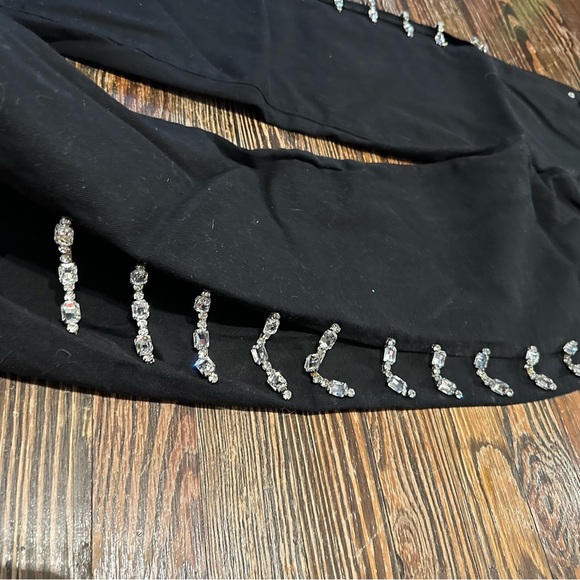 AKIRA NWT Black rhinestone open side jeans - Picture 4 of 6